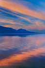 USA, Washington State, Seabeck. Sunset over Hood Canal and Mount Walker. Art Print